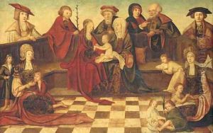 The Holy Kinship, with donors and other figures