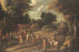A village kermesse by Thomas Van Apshoven