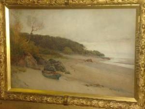 Beach Scene, Probably In North Wales Or Anglesey by Samuel Towers