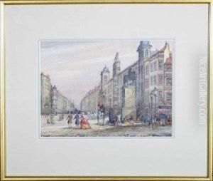 A View Along The Strand, London In Georgian Times by Ernest Townsend