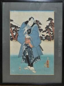A Kabuki Actor Smoking A Pipe by Utagawa Toyokuni Iii