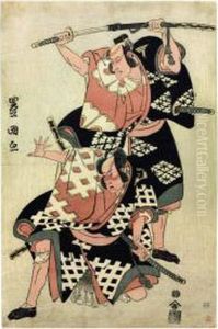 I The Two Kabuki Actors Ichikawa Komazo Ii And Bando Hikosaburo Iii by Toyokuni