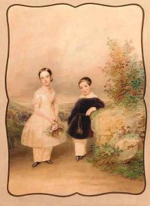 Two children in a summer landscape by Alois Von Anreiter