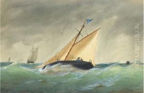 A Cutter Heeling In An Offshore Breeze - view 1