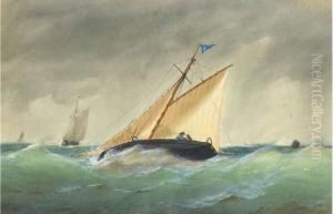 A Cutter Heeling In An Offshore Breeze