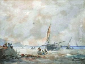 Pecheurs Sur La Greve by Domenico, Dominique Trachel