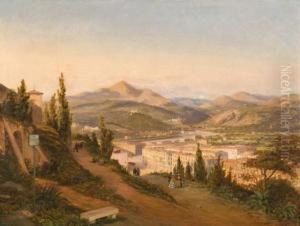 Deux Vues De Nice : Le Port, La Citadelle, Le Vieux-nice Et Labaie Des Anges Vus De La Grande Corniche Et La Vallee Du Paillonvue De La Route De Genes
