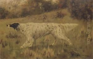 An English Setter On Point by John Martin Tracy