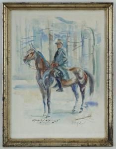 Portrait Dugeneral Guisan by Friedrich Eduard Traffelet