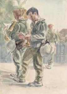 Feldpost Lesende Soldaten.