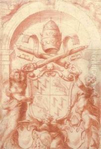 The Arms of Pope Adrian VI by Michelangelo Anselmi