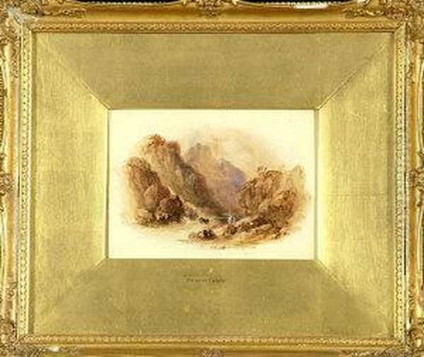 Anglers In A Rocky Gorge. - view 1