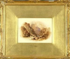 Anglers In A Rocky Gorge. by Edward Train