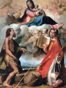 Virgin in Glory Flanked by Sts John the Baptist and Stephen