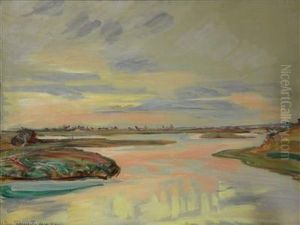 A Lakeside Landscape by Jan Trampota