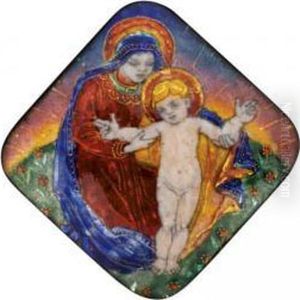 Mary Teaching Christ To Walk by Phoebe Ann Traquair