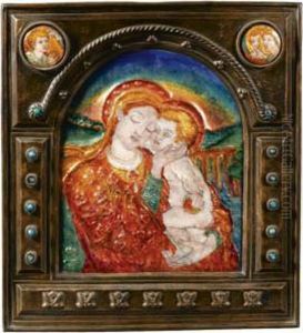 Motherhood; Boy Playing A Lute; Choristers Singing by Phoebe Ann Traquair