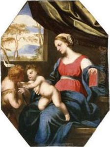 The Madonna And Child With Saint John The Baptist by Ludovico Trasi