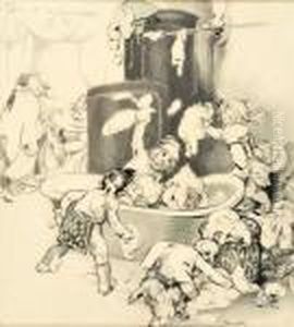 Schaumschlacht Der Kinder In Der Badewanne by Gustav Traub