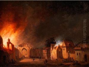 Ansicht Einer Brennenden Stadt by Johann Georg Trautmann