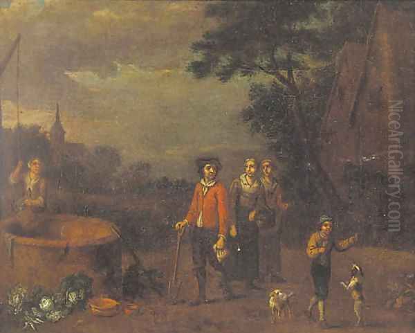 Figures by a well - view 1