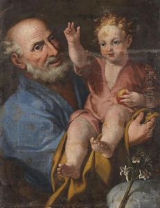 Heiliger Josef Mit Dem Segnendem Jesusknaben by Gaspare Traversi