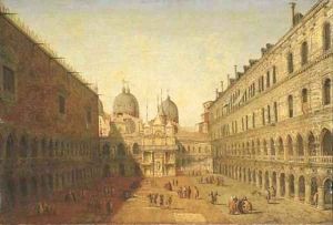 The courtyard of the Doge's Palace, Venice, looking North by Francesco Albotto