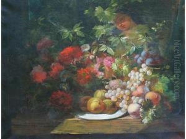 Nature Morte Aux Fleurs Et Auxfruits - view 1