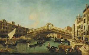 The Grand Canal, Venice, with the Rialto Bridge by Francesco Albotto