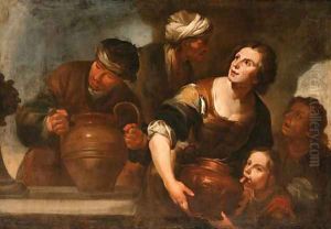 Peasants drawing Water from a Fountain by Gioacchino Assereto