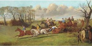Over the fence, a steeplechase by Henry Thomas Alken