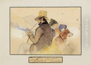 Raucher Mit Kind Und Hund by Friedrich Johann Treml