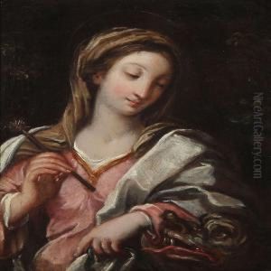 Saint Margaret And The Dragon by Francesco Trevisani