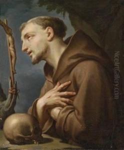 Saint Francis Before The Crucifix by Francesco Trevisani