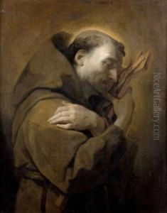 < Saint Francois En Meditation >. by Francesco Trevisani