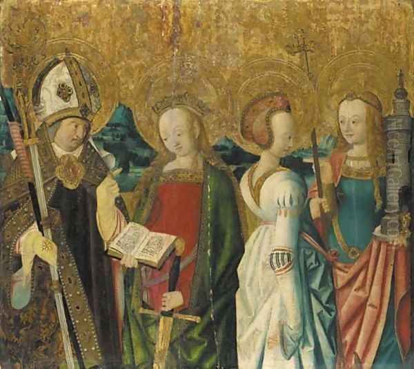 Saints Catherine of Alexandria, Margaret of Antioch and Barbara, and a bishop saint - view 1