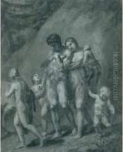 Adam Et Eve Chasses Du Paradis by Felix Trezel