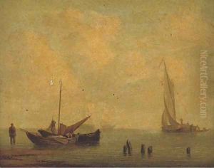 A hay barge offshore making ready to sail