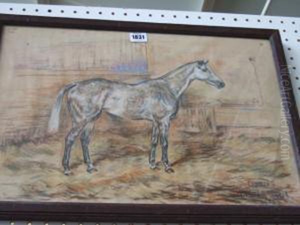 'clyming'; Horse In A Stable Interior - view 1