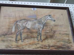 'clyming'; Horse In A Stable Interior by W. Wasdell Trickett