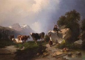 Von Kindern Gehutetes Almvieh
