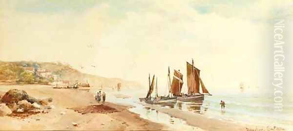 Fishing boats on a beach in Devonshire - view 1