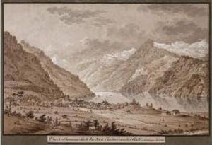 Vue De Brunnen Sur Le Lac Des Quatre Cantons Vers Le Rutli by Franz Xaver Triner