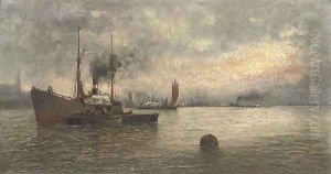 Unloading cargo in a harbour