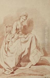 Jeune Femme Assise, Tournee Vers La Droite by Louis Rolland Trinquesse