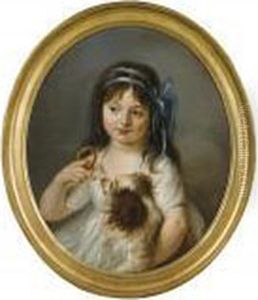 Petite Jeune Fille Tenant Une Gimblette by Louis Rolland Trinquesse