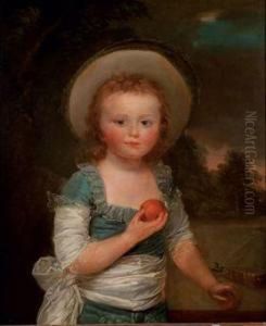 Portrait D'un Enfant Tenant Des Fruits