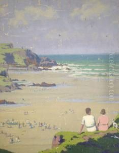 A Summers Day At The Beach by Herbert Alker Tripp