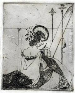Dame Vor Frisierspiegel by Hermann Troeltsch