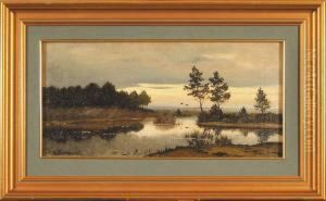 Wschod Slonca Nad Jeziorem by Wincenty Trojanowski